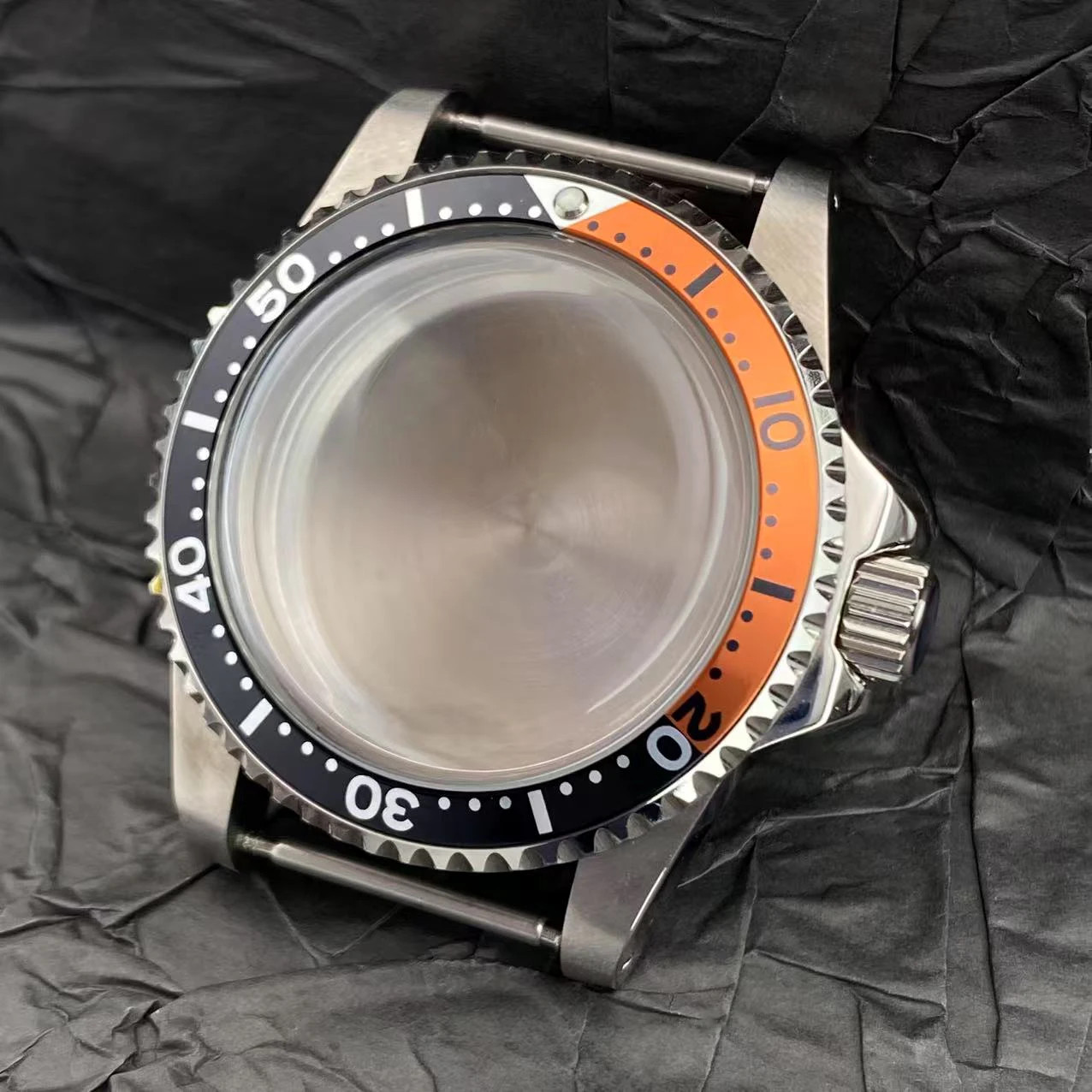 39.5Mm NH35 Case SUB GMT 120-Click Vintage Dome Acrylic Glass Watch Case for NH3