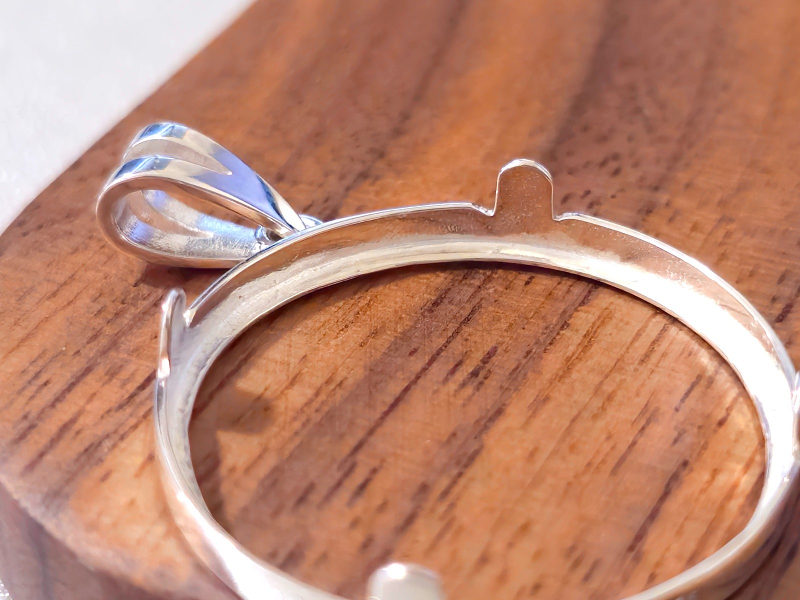 925 Sterling Silver Prong Back Simple Bezel for 26mm Susan B Anthony Dollar Coin