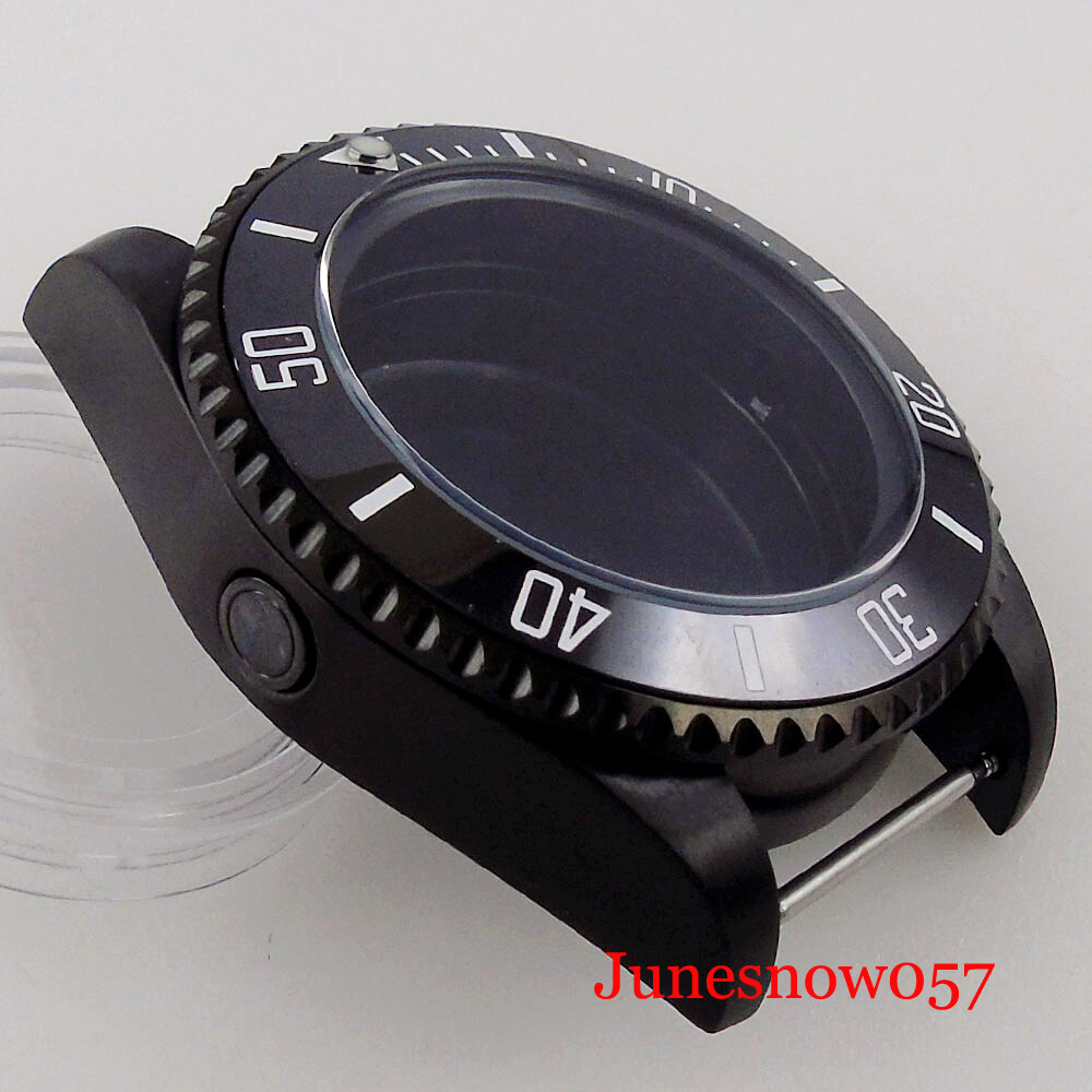 Black PVD Case Fit NH35 NH36 ETA2824 2836 MIYOTA 43MM Automatic Stainless Steel