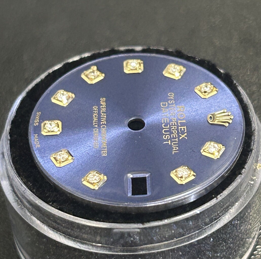 Rolex Ladies MidSize Datejust Custom Blue Diamond Dial For 68273 68278 178273