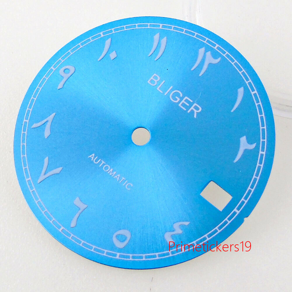 Bliger 29mm Purple/Pink/Blue/Green/Black Watch Dial Green Lume Fit NH35A NH36A