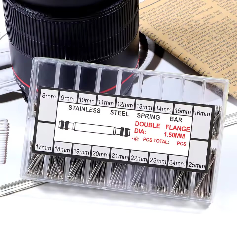 360pcs Stainlesss Steel Watch Band Pins 8mm-25mm, 1.5mm Spring Bars for Straps