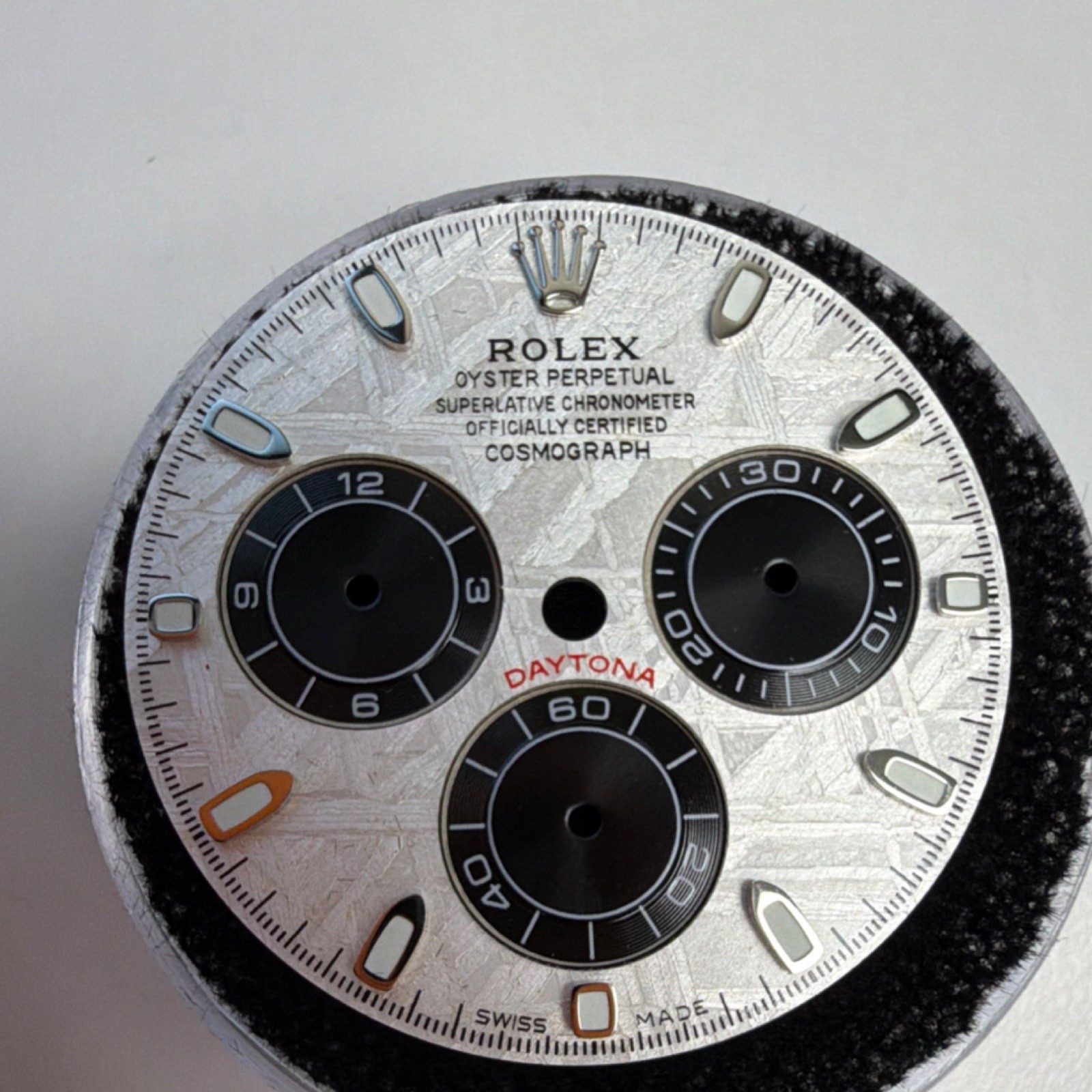 Rolex custom meteorite silver dial w/ black subdials for Daytona