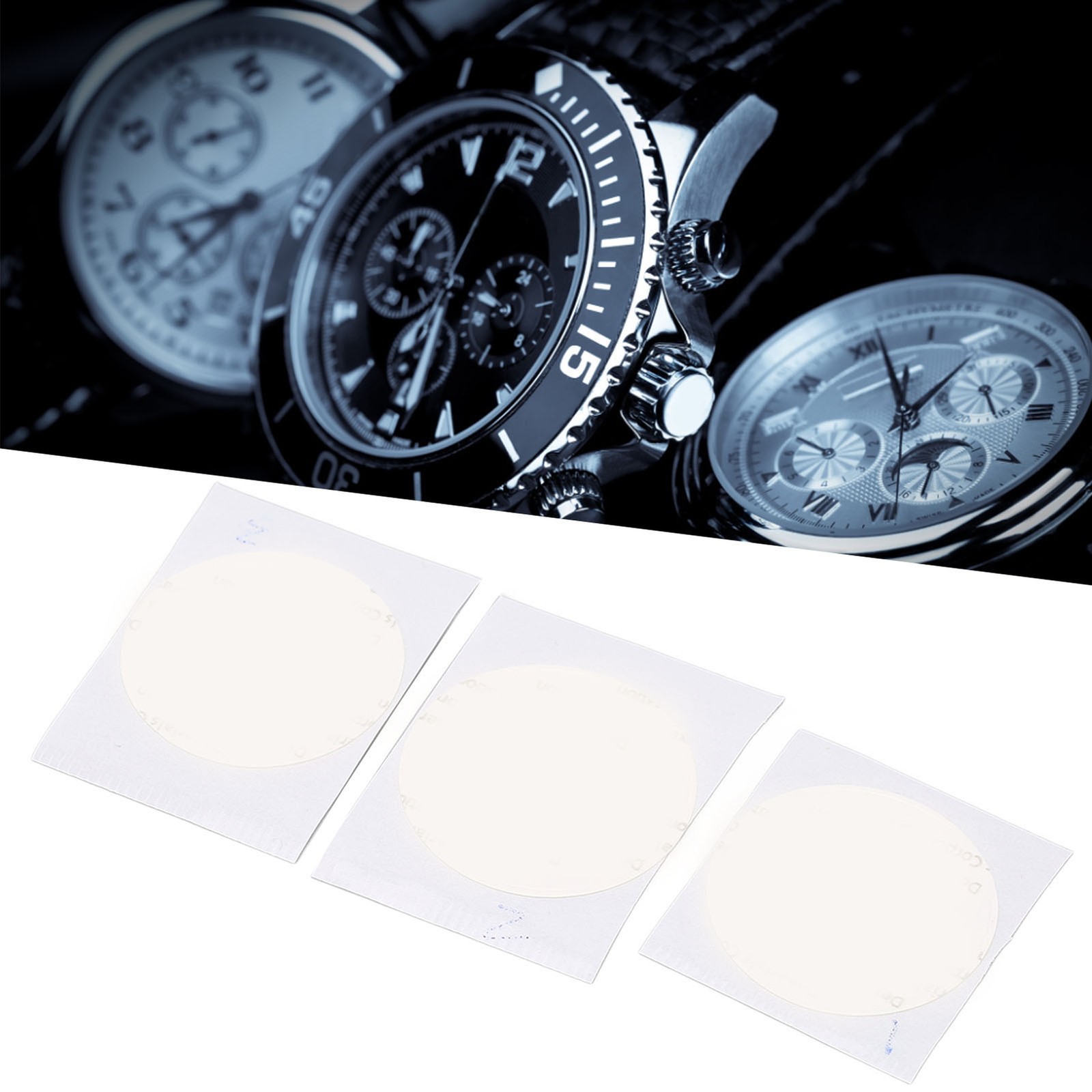 3pcs Watch Bezel Ring Adhesive Ceramic Watch Bezel Insert Double Sided Adhesive