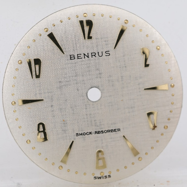 BENRUS NOS SWISS MID CENTURY MODERN WATCH DIAL 27.53mm (OC)