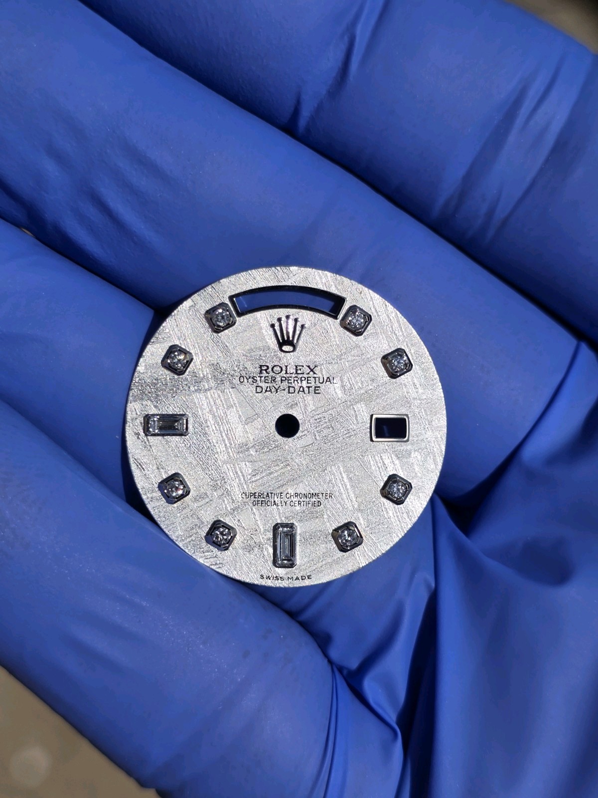 Custom Meteorite Diamond Dial for Rolex White Gold Day-Date 18239 118239 36mm