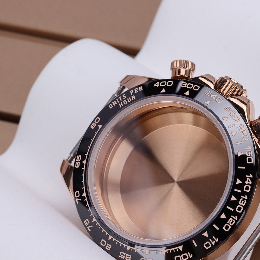 39mm Quartz Watch Case Perpetual Gold Mod Stainless Steel For VK63 Movement