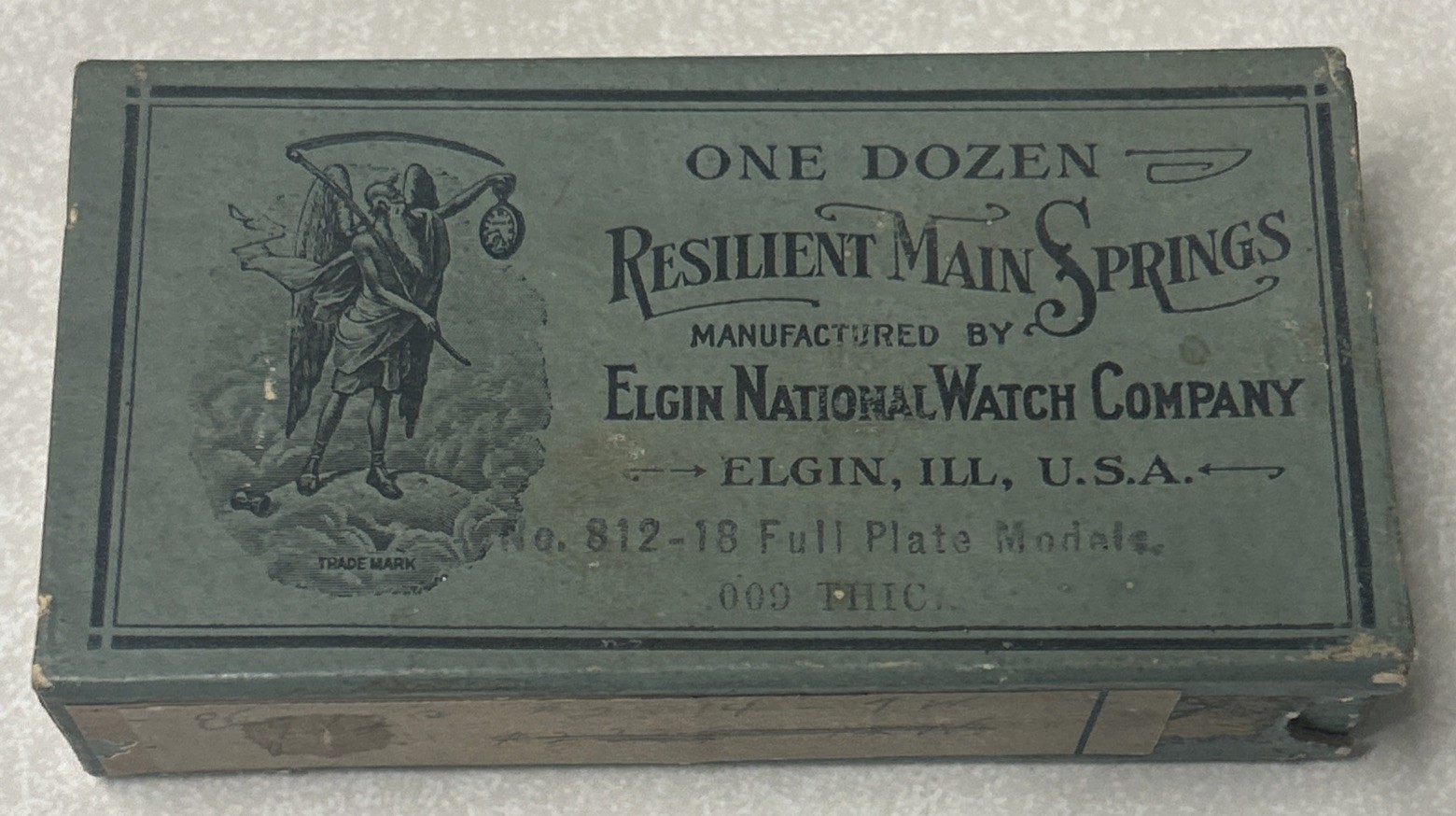 Vintage ELGIN National Watch Co. One Dozen 18 Size No. 812 Mainspring EMPTY BOX