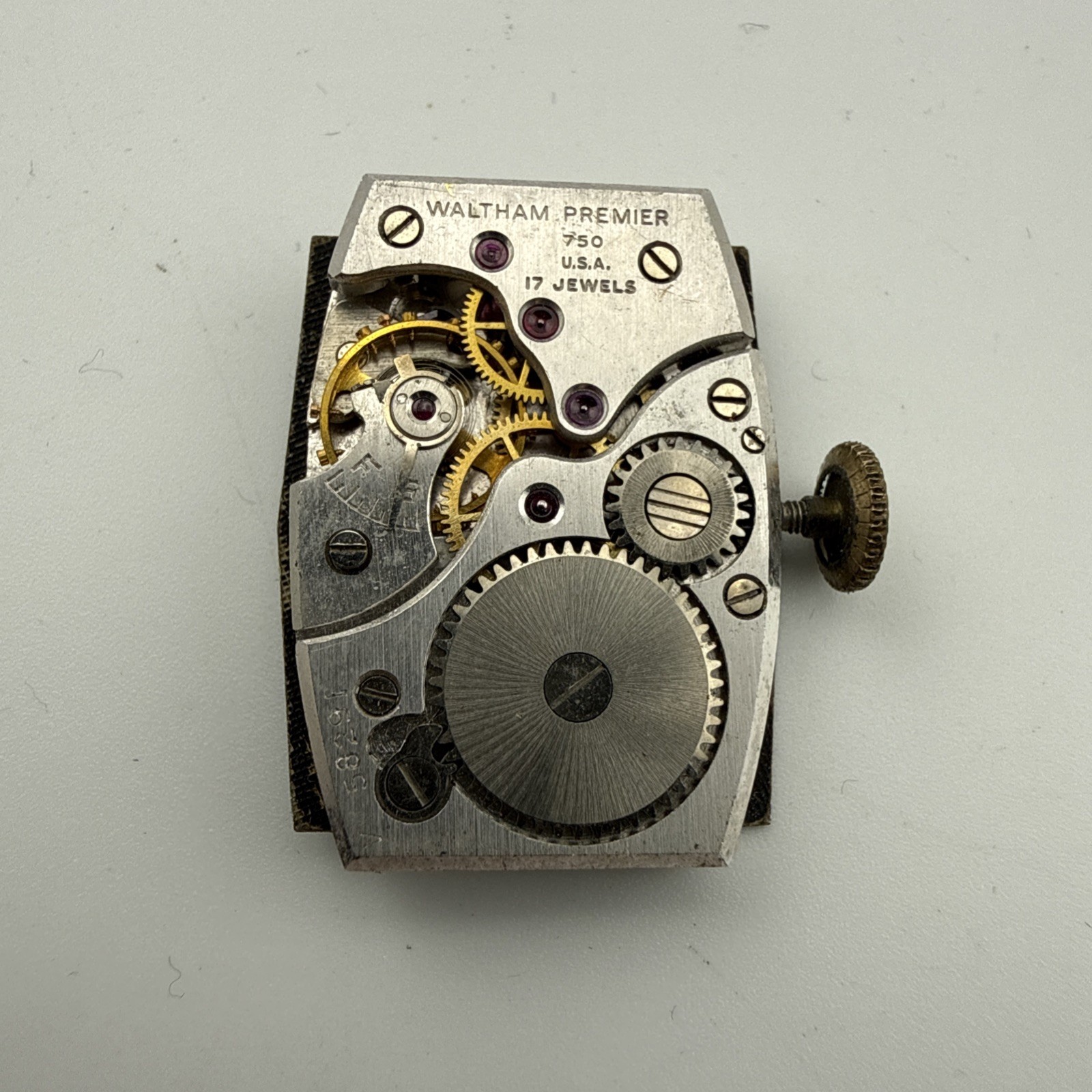 Vintage Waltham Premier 750 17J Mechanical Wristwatch Movement Good Balance