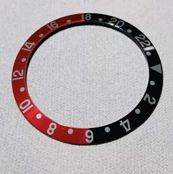 37.5mm Metal Bezel insert Red Black GMT For Rolex Sub 16610 16800 Seiko Mod Coke