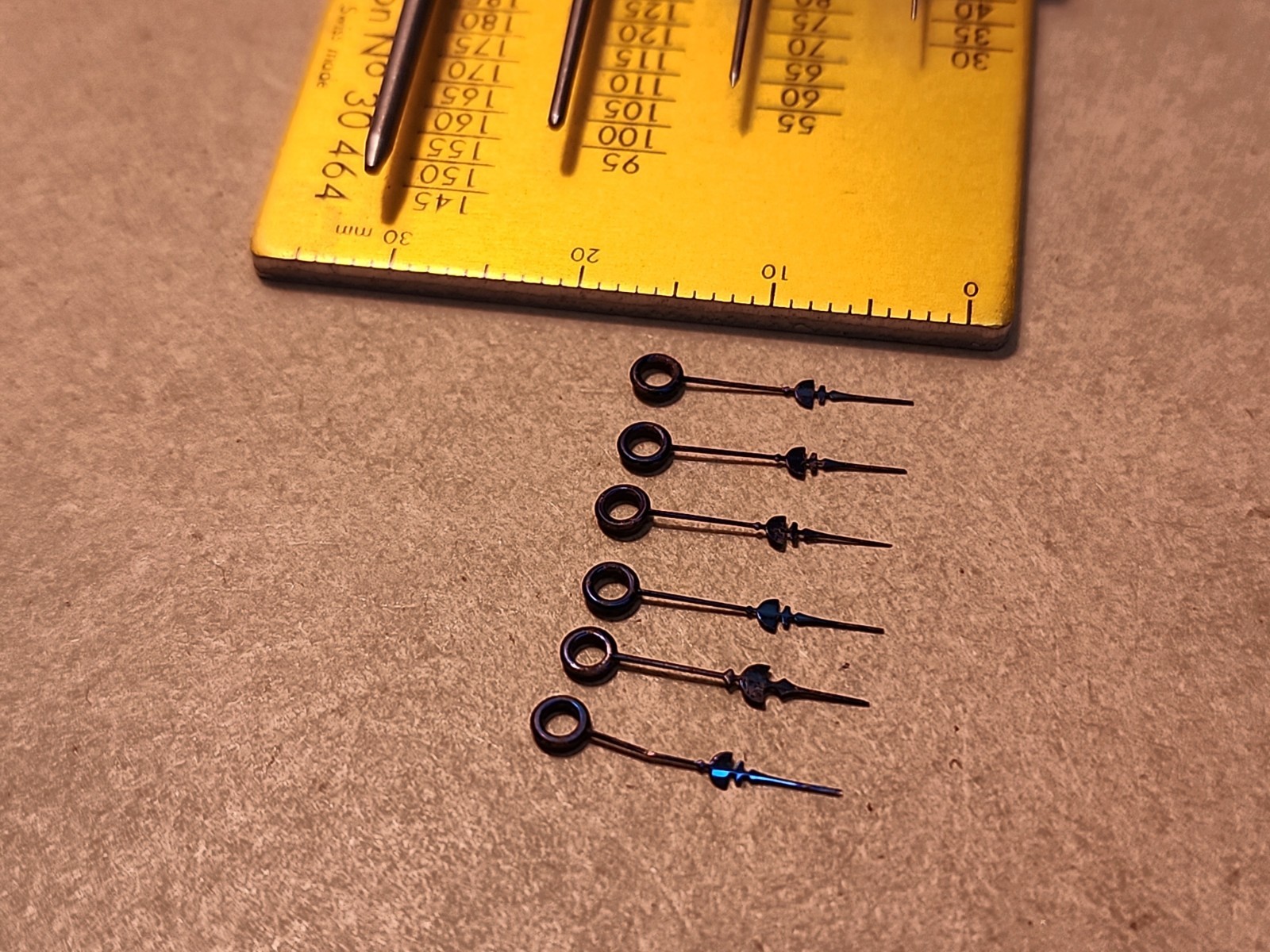 Lot Of 6 Rockford 16s Fancy Blue Hour Hands W/Hole Size 165 For Restoration