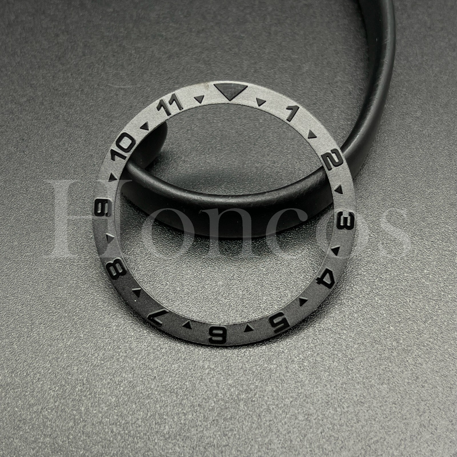 Custom Watch Replacement Parts Black Metal Bezel Insert Flat Base Fits For Seiko