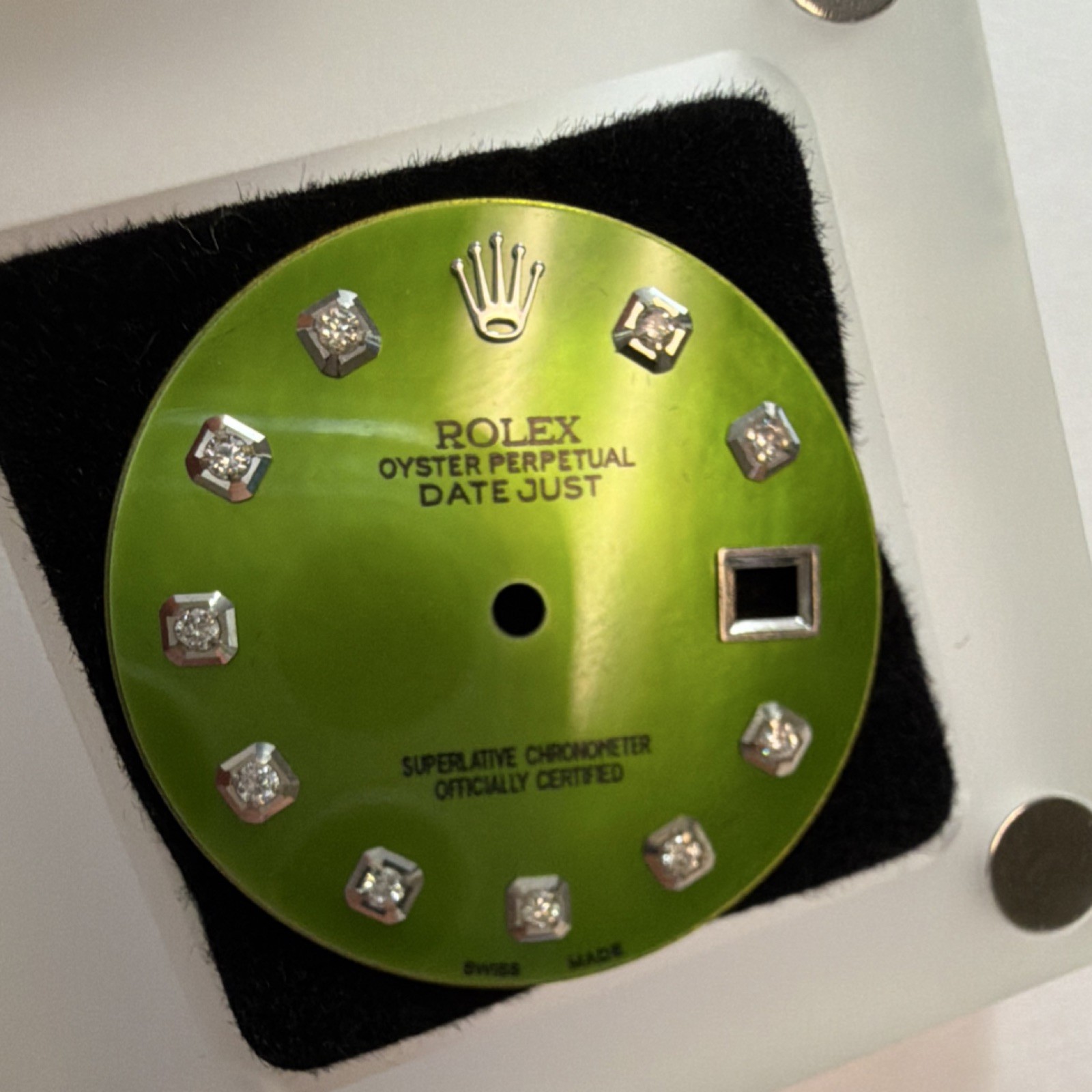 Rolex Datejust Green Dial Non-Numeric Hour Marks w/ Date Window