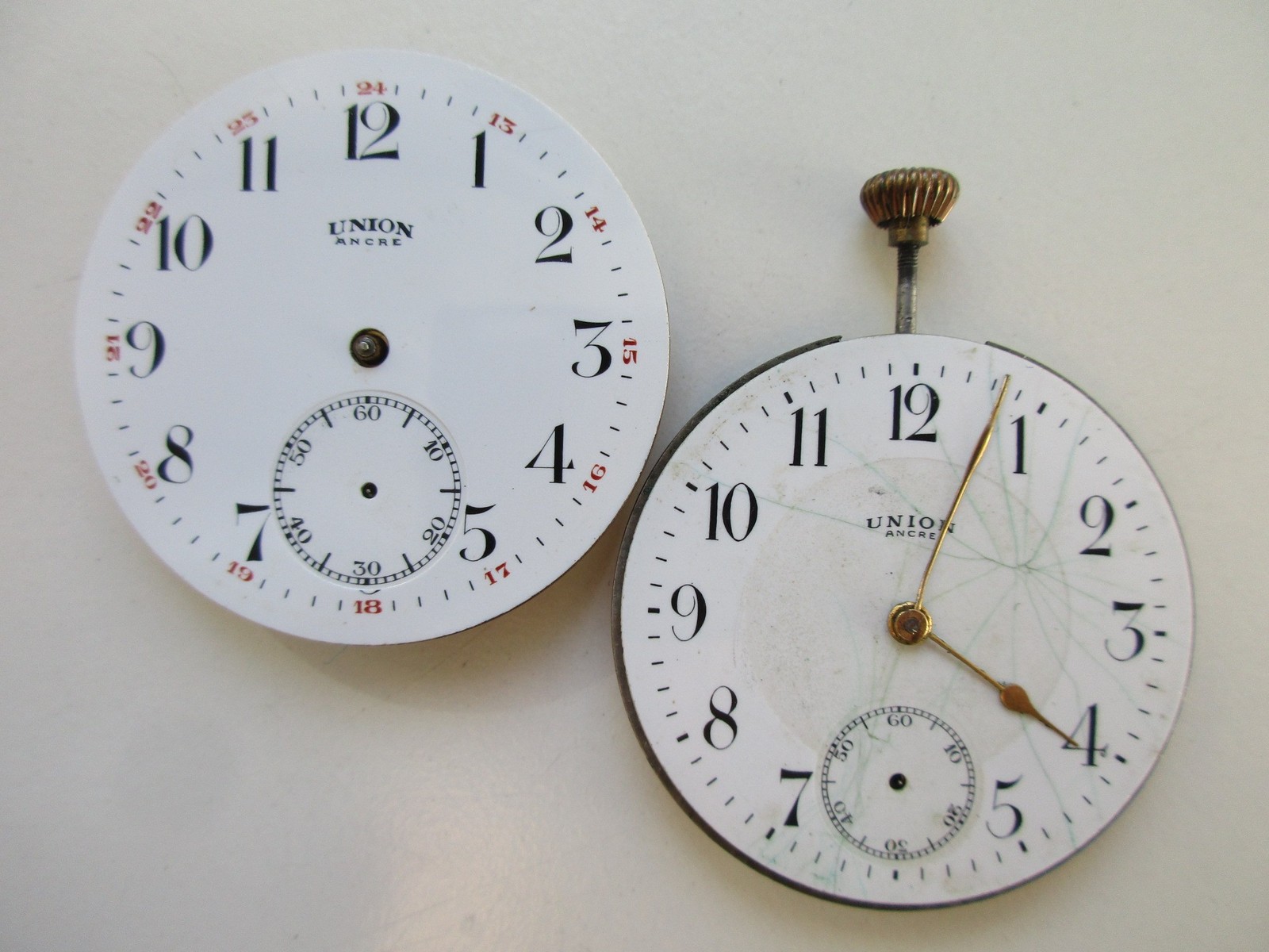 Union vintage pocket watch movements 42 and 43 mm – for parts