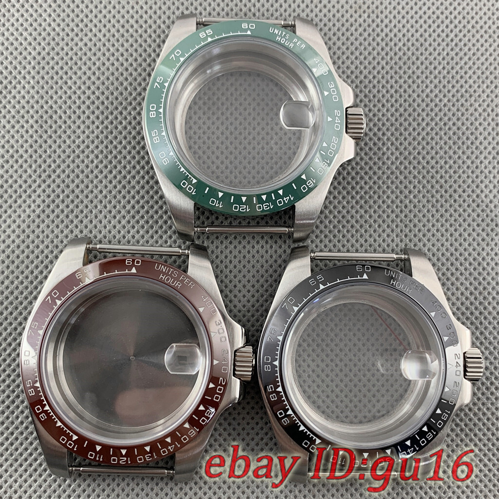 40mm Green black bezel watch case fit NH35 NH36 ETA 2824 PT5000 ST2130 movement