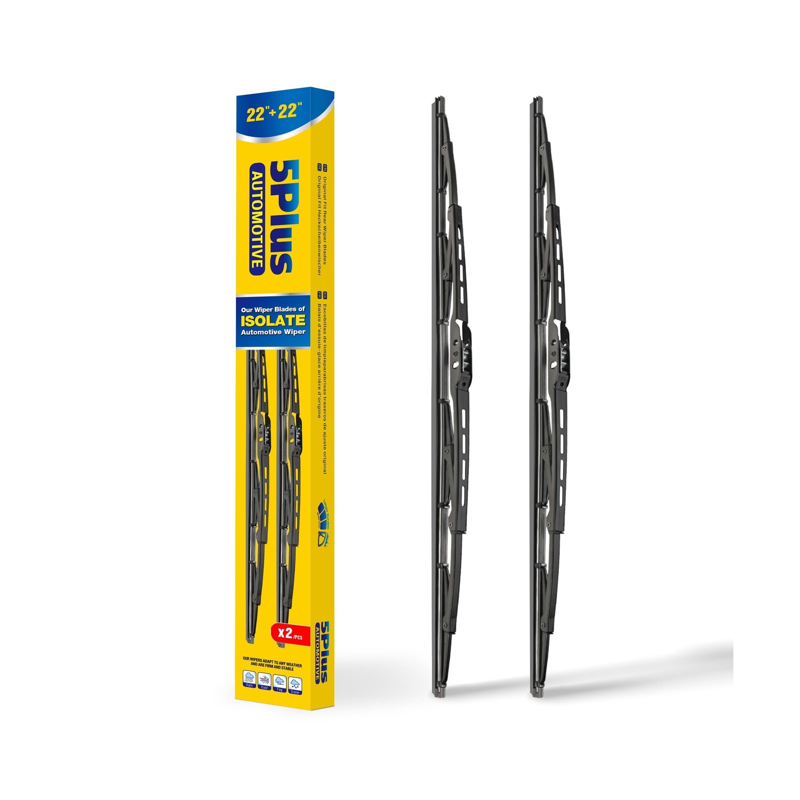 5 PLUS® 22″ Wiper Blades 2 Pack Replacement for Ford F150 F250 F350 F450 F5