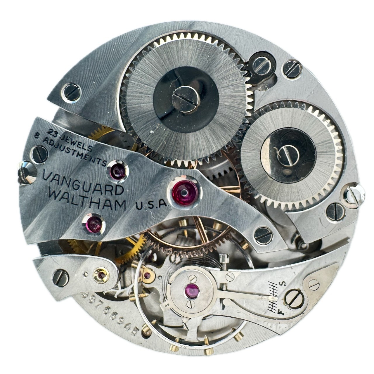 Vintage 16s Waltham 23 Jewel Blind Man Dial Pocket Watch Movement Vanguard