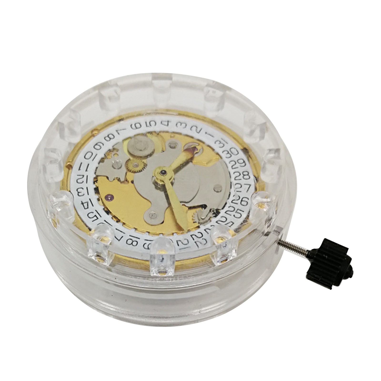Gold 3 hands Single Calendar Automatic Mechanical Movement Replacement For 2824
