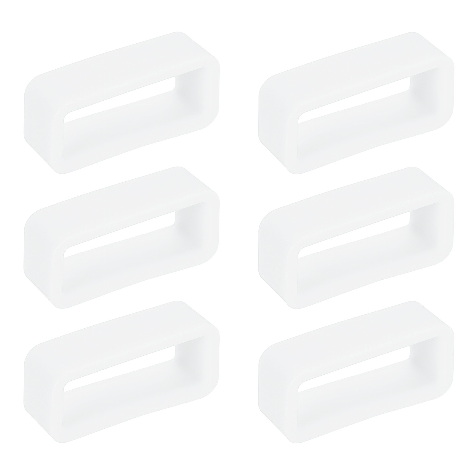 6pcs Watch Band Loop 16mm Silicone Watch Strap Retainer Loop Clear