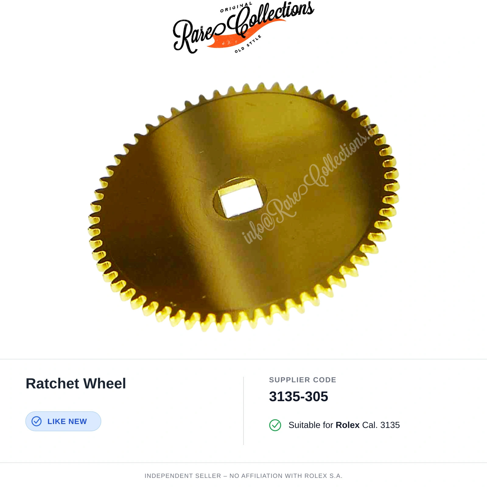 Ratchet Wheel Equal to New for Rolex (code 3135-305) Ratchet Wheel 3135