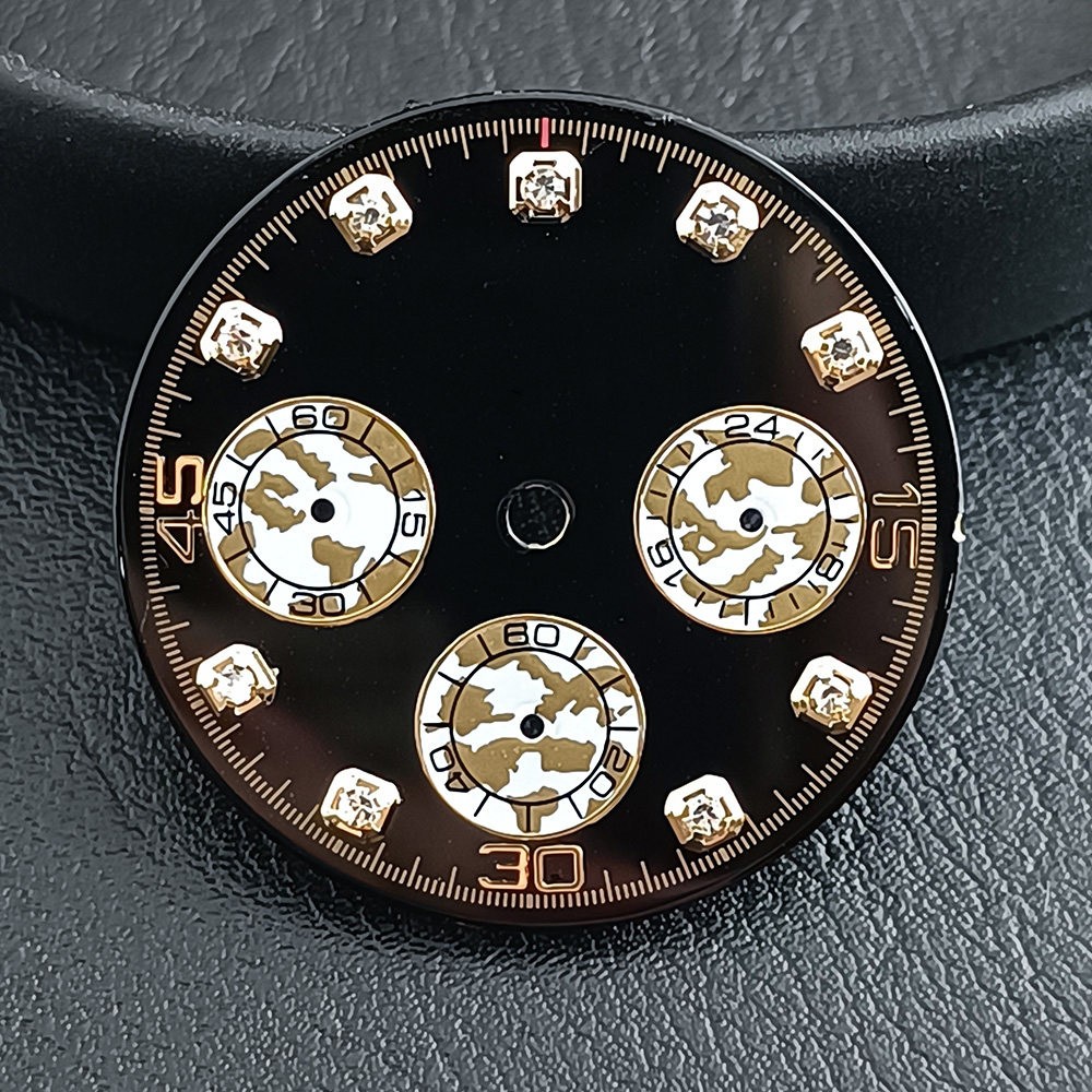 29mm Multi-Functional Watch Dial No Logo Green Luminous for Vk63 Movement parts