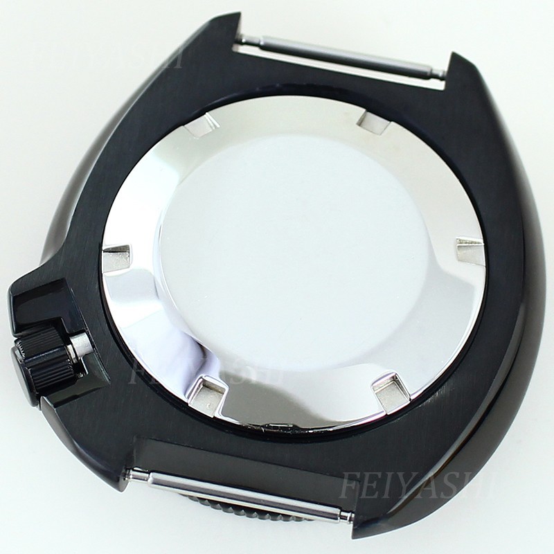 44mm Black Watch Case Modify Seiko turtle Mod AR Sapphire For Seiko NH35 36 NH38