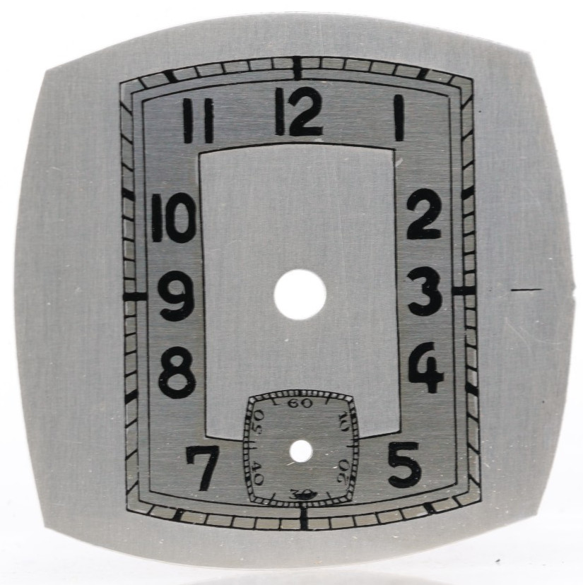 NOS ART DECO TRENCH SILVER WRIST WATCH DIAL 22.09×21.77mm (HL)