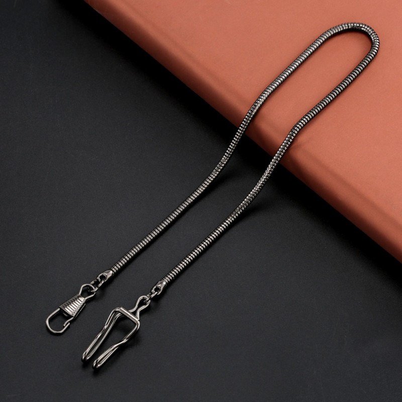 1pc Black/Silver/Rose Gold Color Snake Chain for Quartz Mechanical Pocket Watch