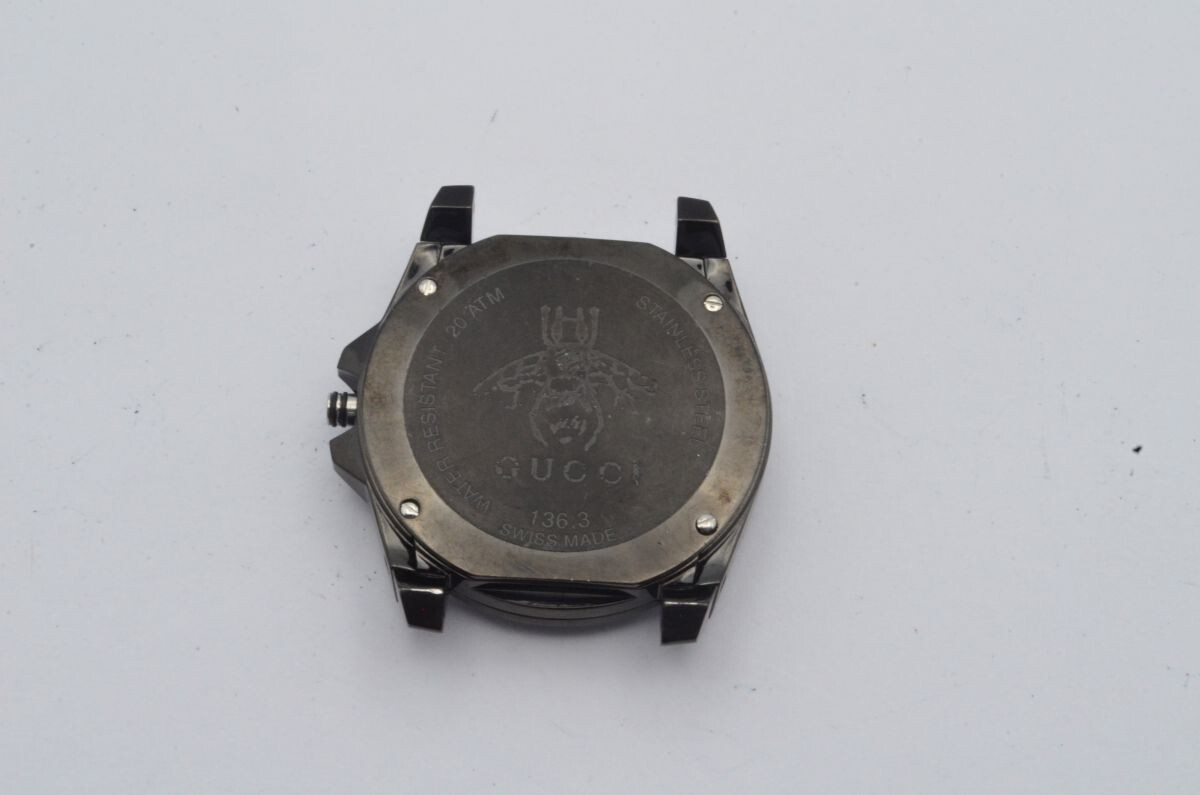 Gucci Case With Glass Steel Watch Vintage 136.3 Steel Vintage 2
