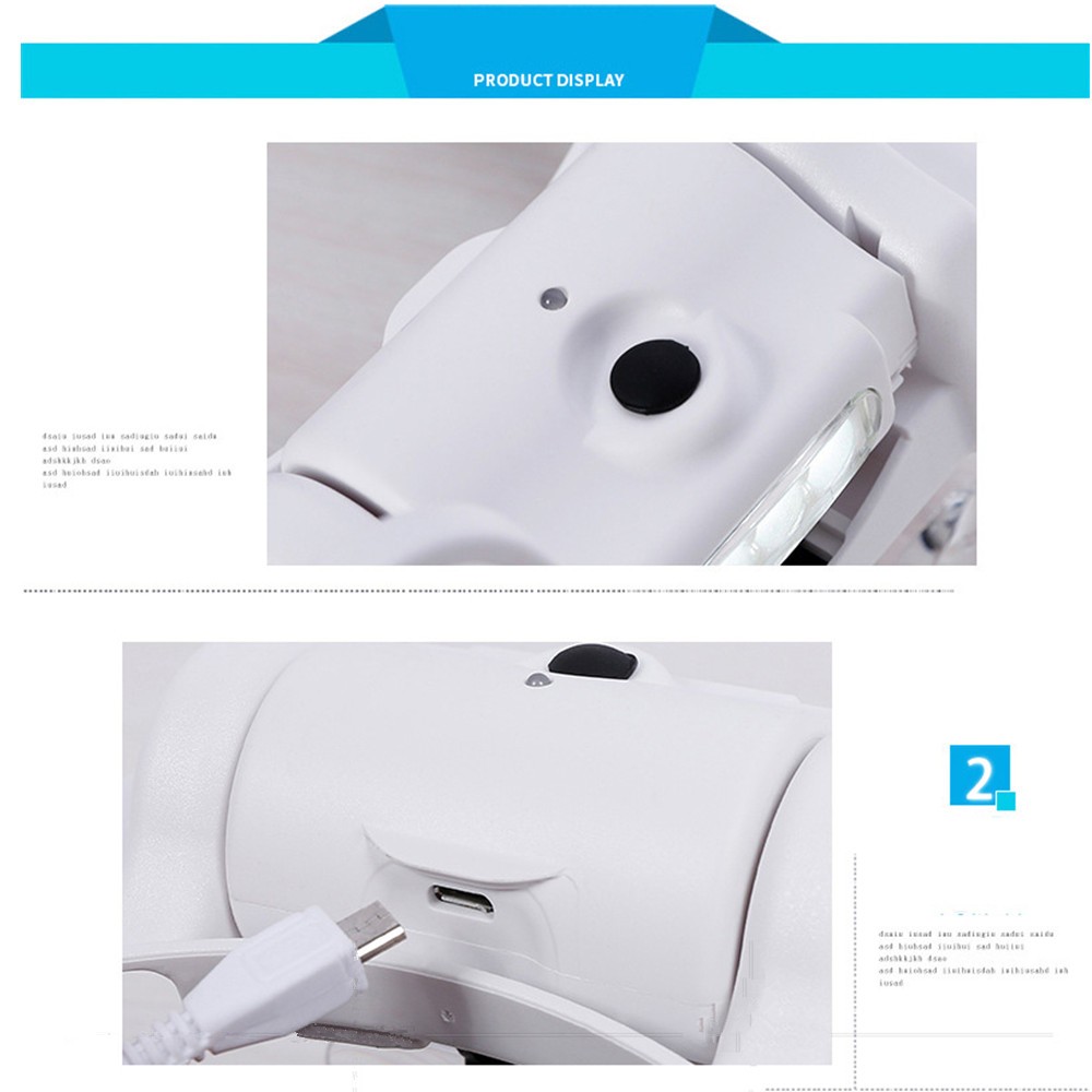 Magnifier Glass+Lens+USB Cable With LED Reading Light Magnifier Soldering Loupe