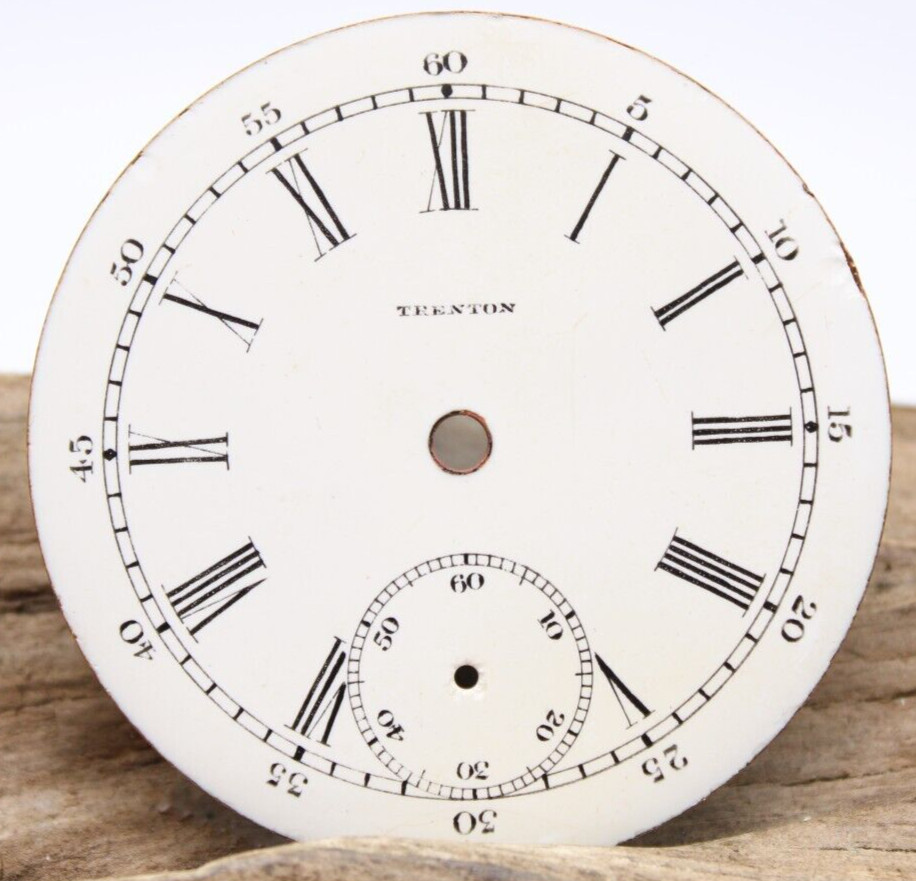 TRENTON POCKET WATCH DIAL ROMAN NUMERAL INDICES 45.1mm (84)