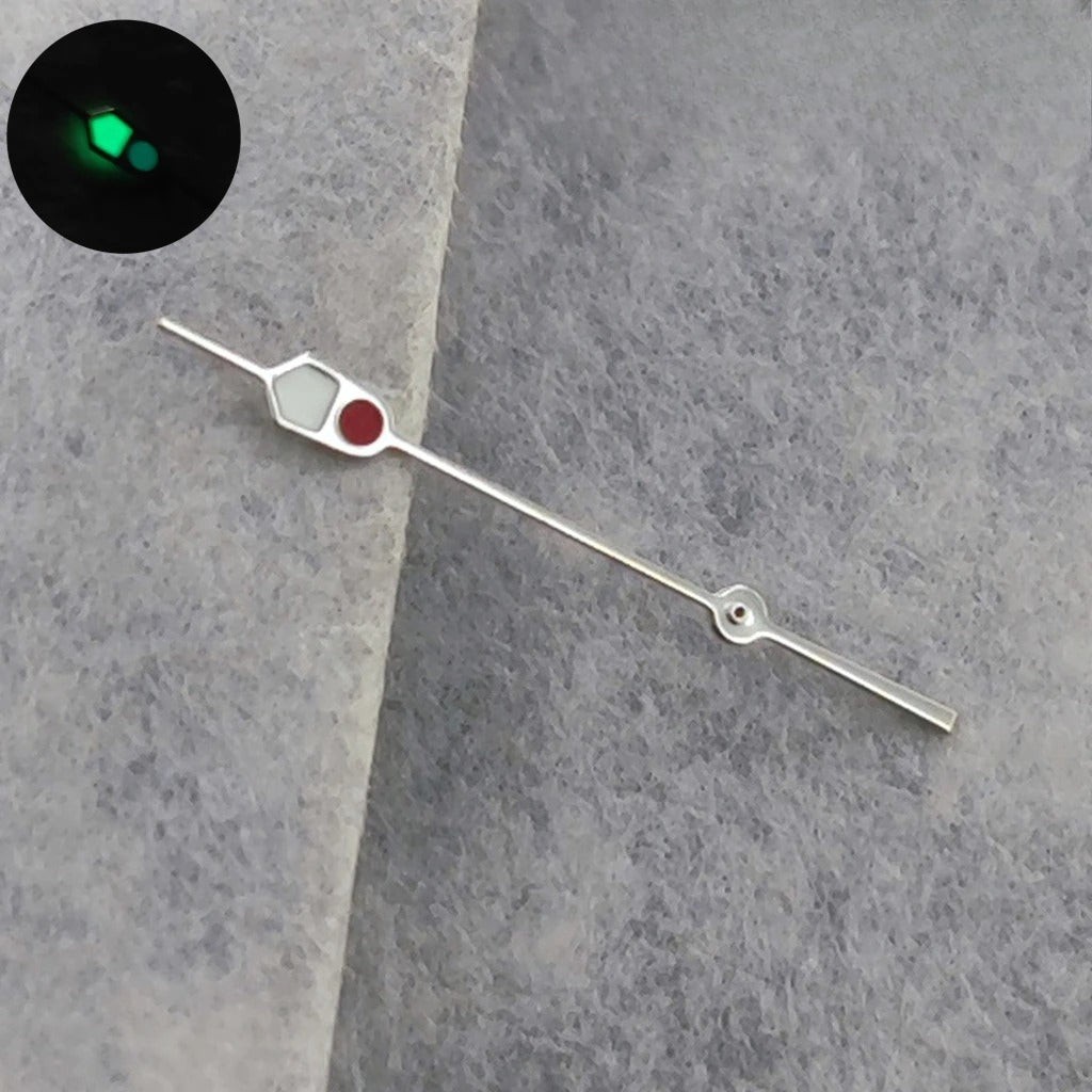 13mm Silver Black For NH35 NH36 7S26 7S36 4R35 4R36 Watches C3 Green Luminous