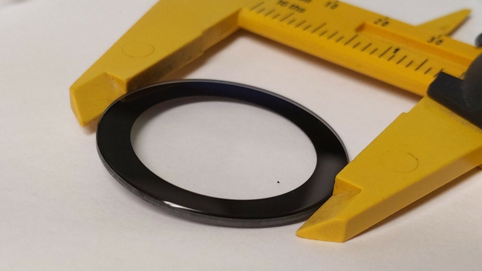 36.5mmx1.50mm FOR Movado BOLD crystal replacement round BLACK trim new