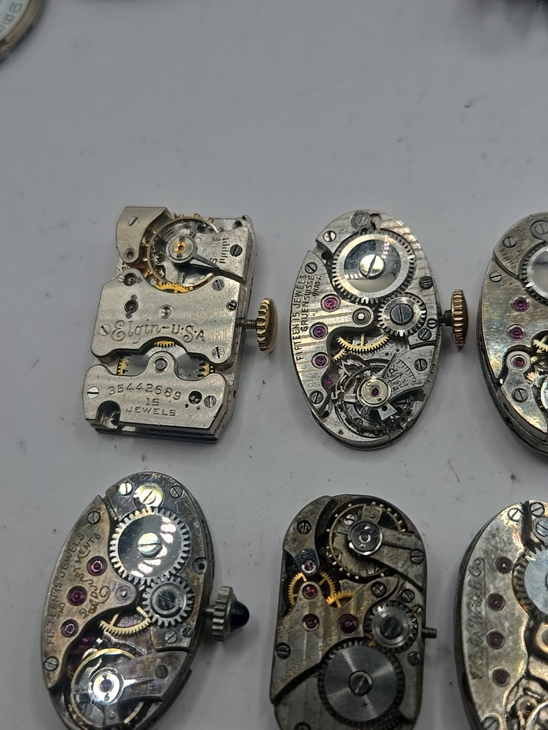Lot Of 8 Art Deco Ladies Watch Movements Elgin Gruen Orator Bulova