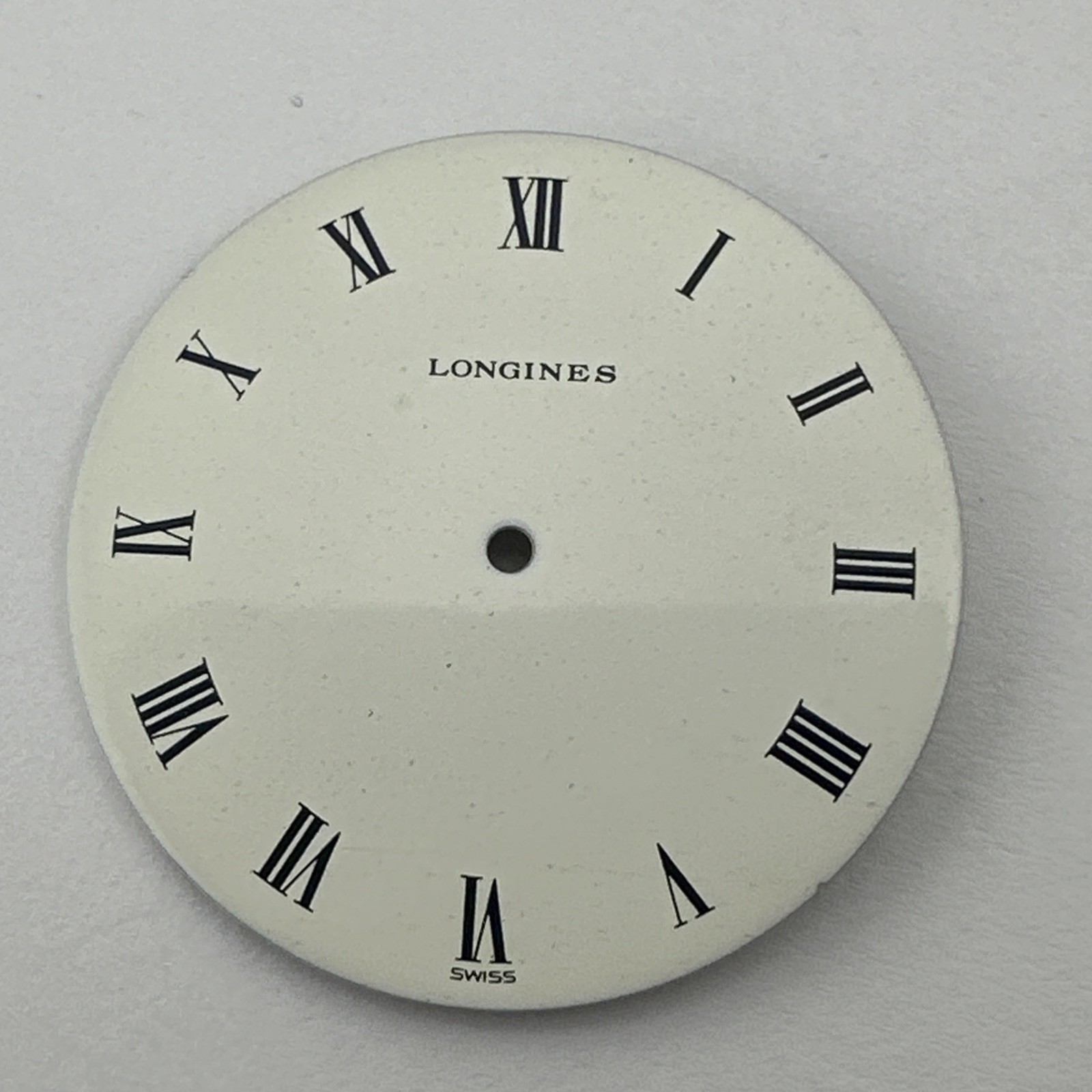 Longines Watch Dial Enamel Finish Black Painted Markers 30.4mm Dial – NOS