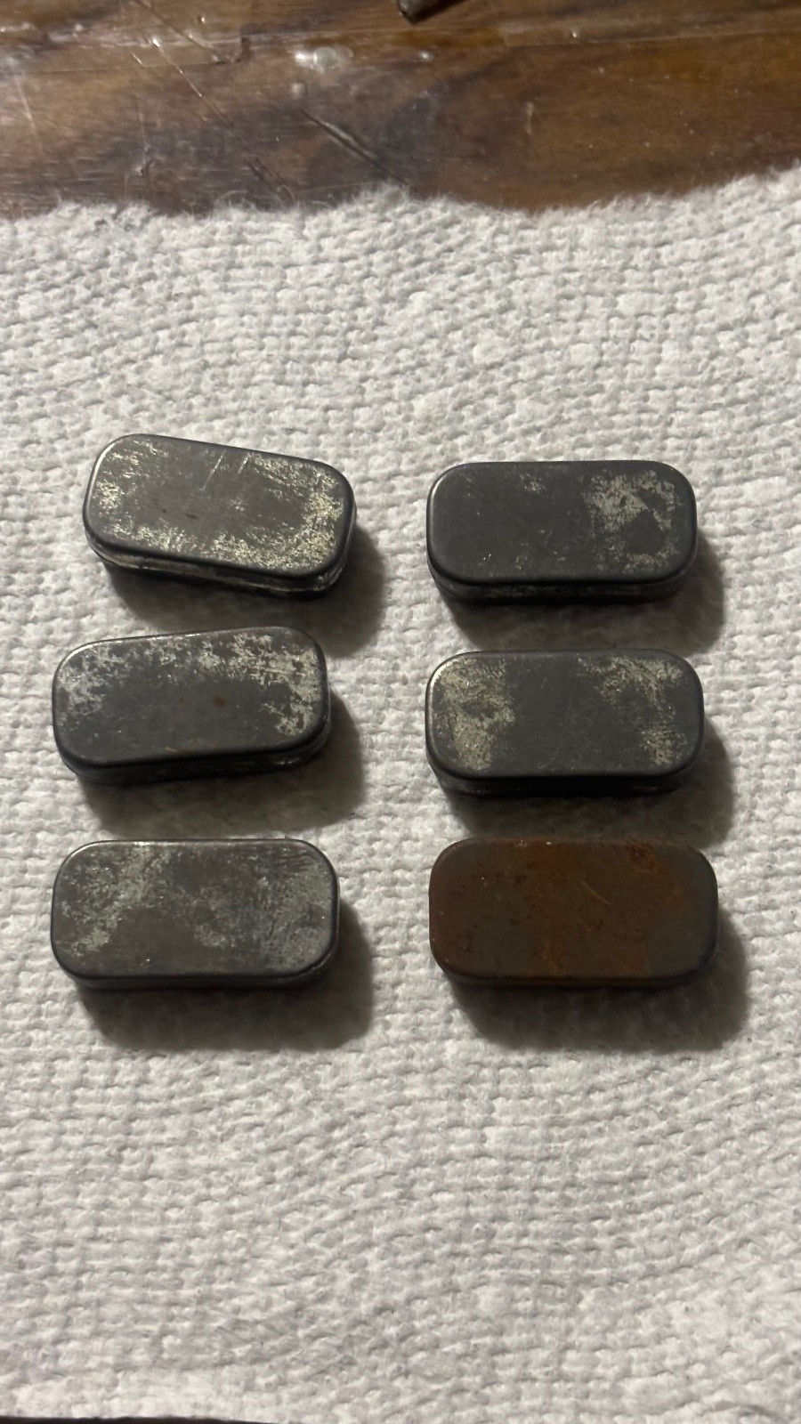 Lot of 6 BESTFIT Rectangular Watch Part Tins Vintage Hardware
