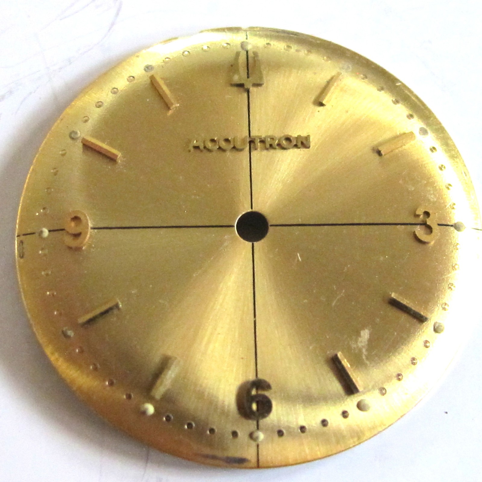 Bulova ACCUTRON 214 Wrist Watch DIAL ONLY – Gold with Gold Markers