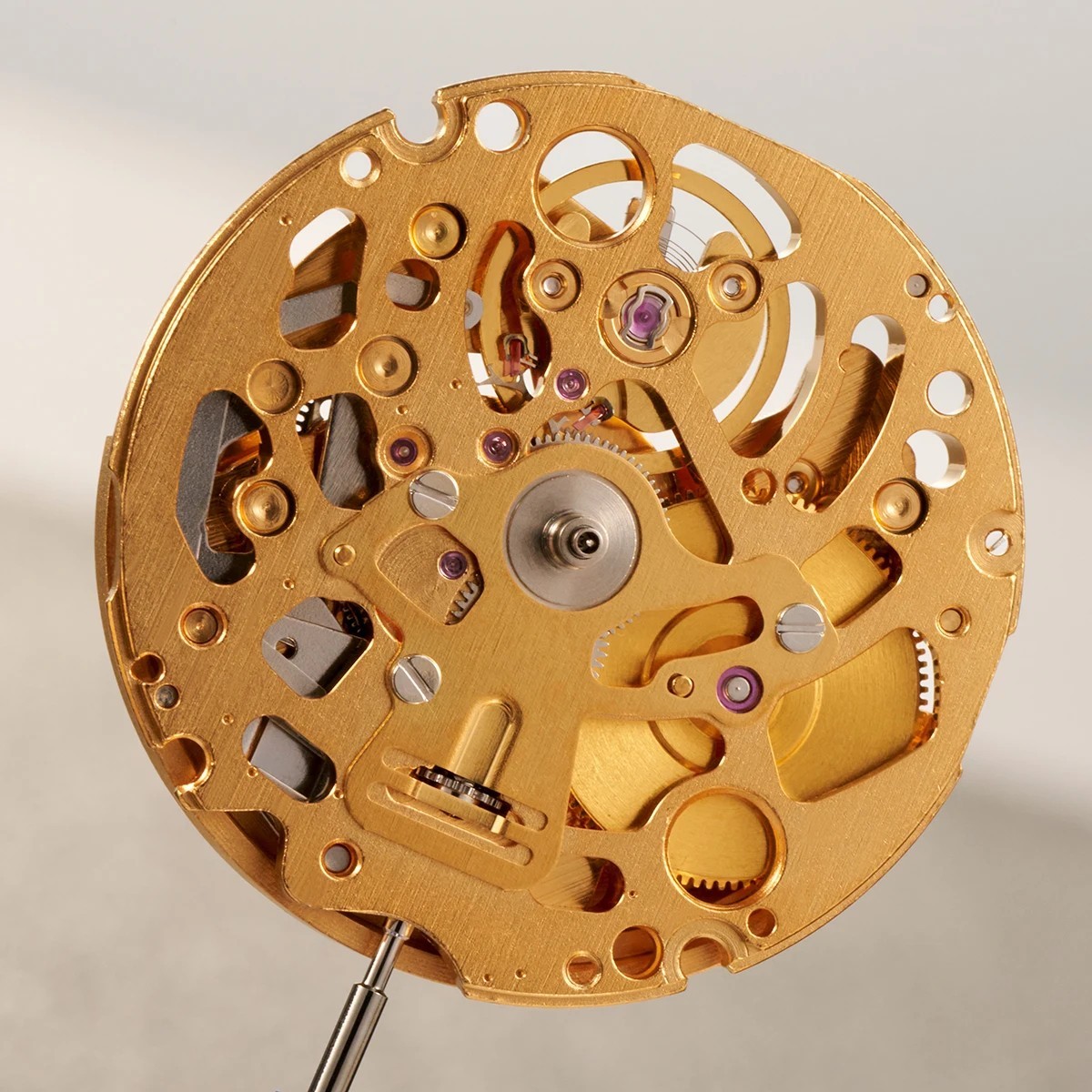 Seiko TMI NH71A Automatic Skeleton Movement Gold Japan 24 Jewels High Accuracy