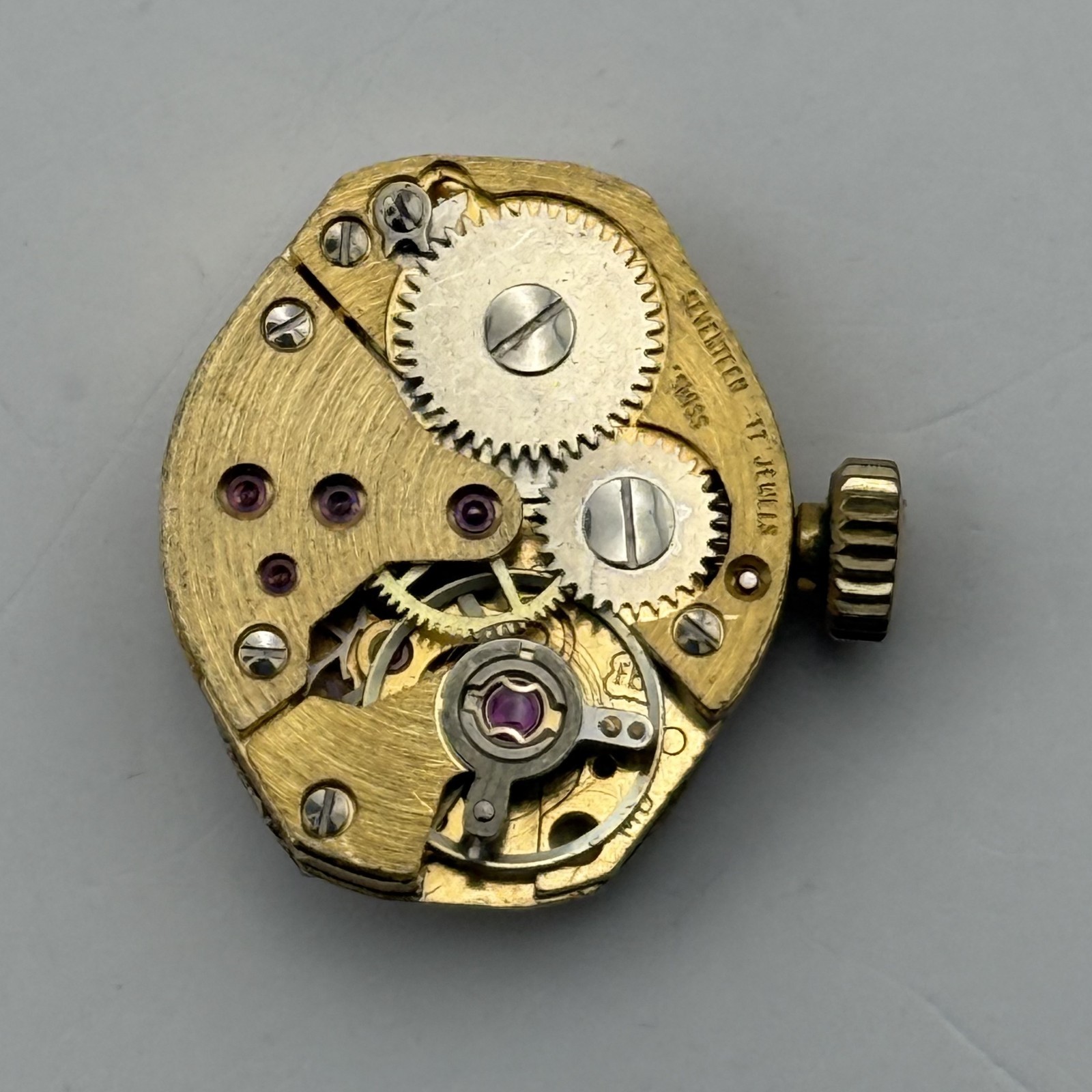 FEF 6664 Watch Movement Everite 17 Jewels Swiss Manual Wind Parts Repair 15.3mm