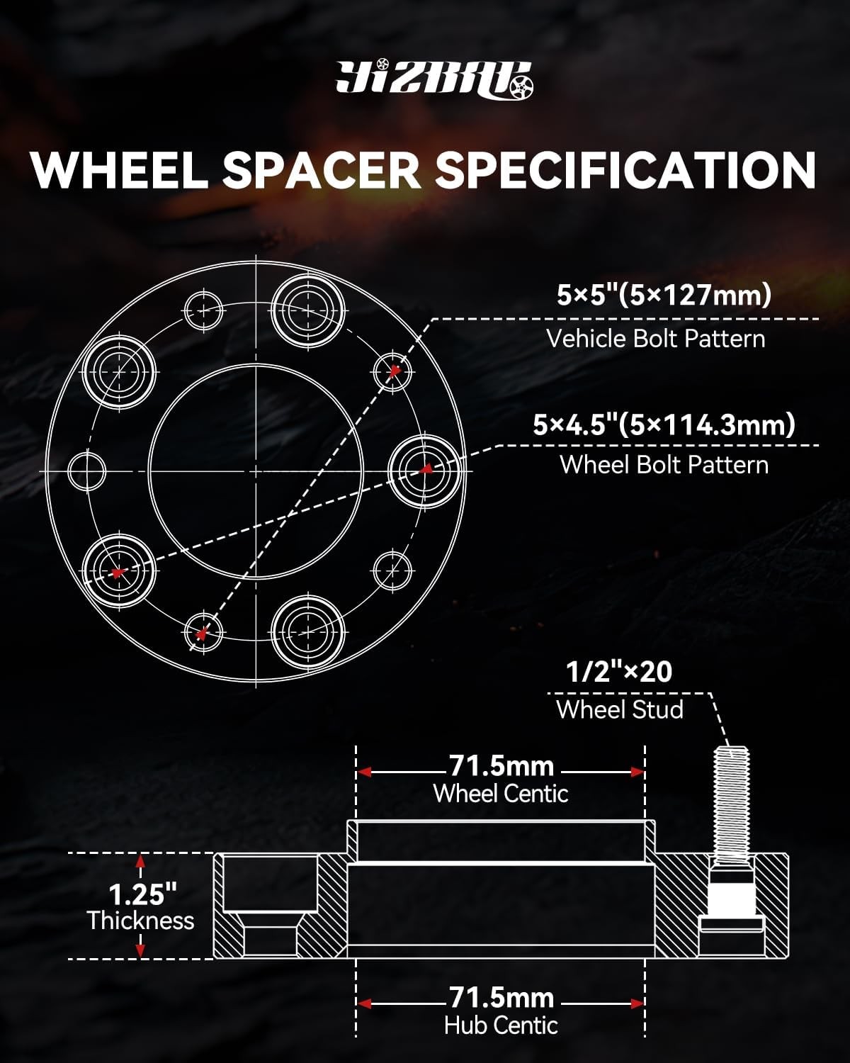 5×5 to 5×4.5 Wheel Adapters for Jeep Grand Cherokee