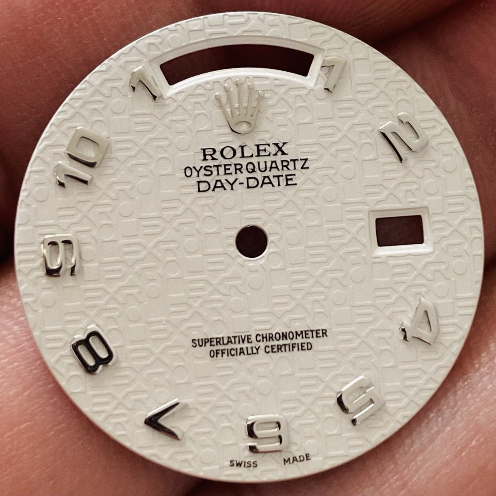 Rolex Computer White Dial For Day-Date Oysterquartz White Gold 36m Model 19019