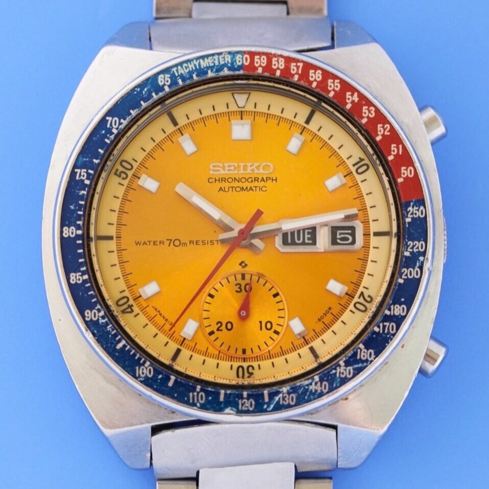 NEW STAINLESS CROWN and STEM SEIKO CHRONO POGUE 6139-6002/ 6000/ 6005