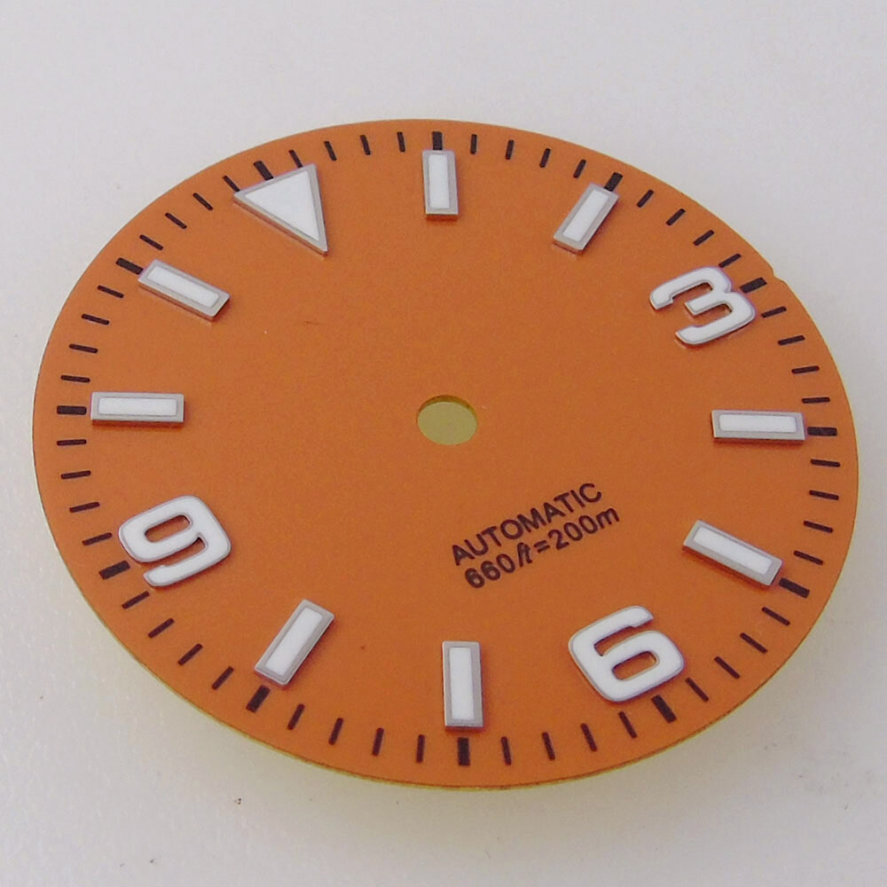 29mm Orange Blue Black Dial Fit Japan NH35A NH36A ETA 2824 2836 8215 mens watch