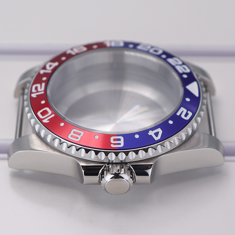 Watch Case Sapphire Glass Two Color GMT Ceramic Bezel For Seiko Nh35 36 Movement