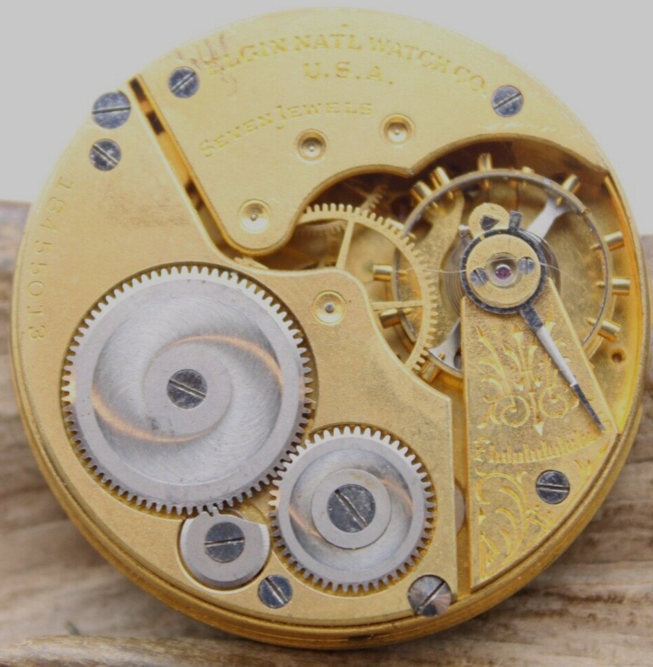 1915 ELGIN POCKET WATCH MOVEMENT 18455013 GRADE 293 16s 7j (FM2)