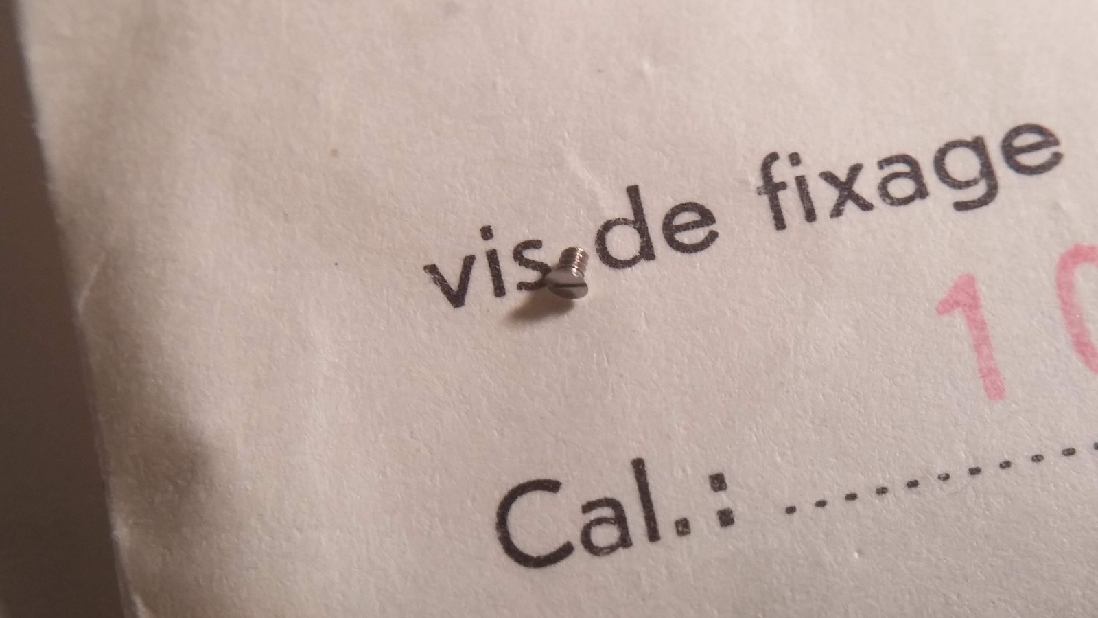 ETA Cal 1067 watch screw for watch repair. cornet 225 vis de fixage