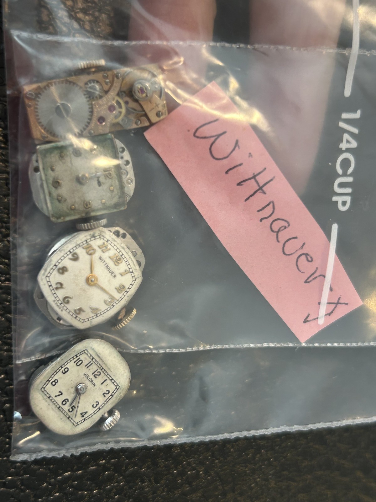 D) LADIES VINTAGE WATCH PARTS -4PIECES -WITTNAUER