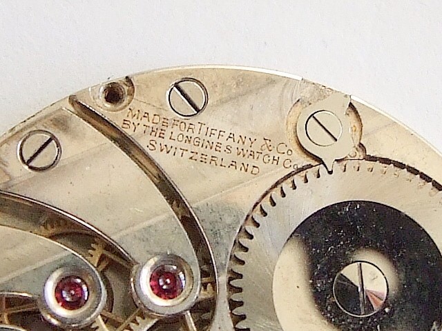 Tiffany & Co Art Deco pocket watch movement Longines 17.79 ABC. Working