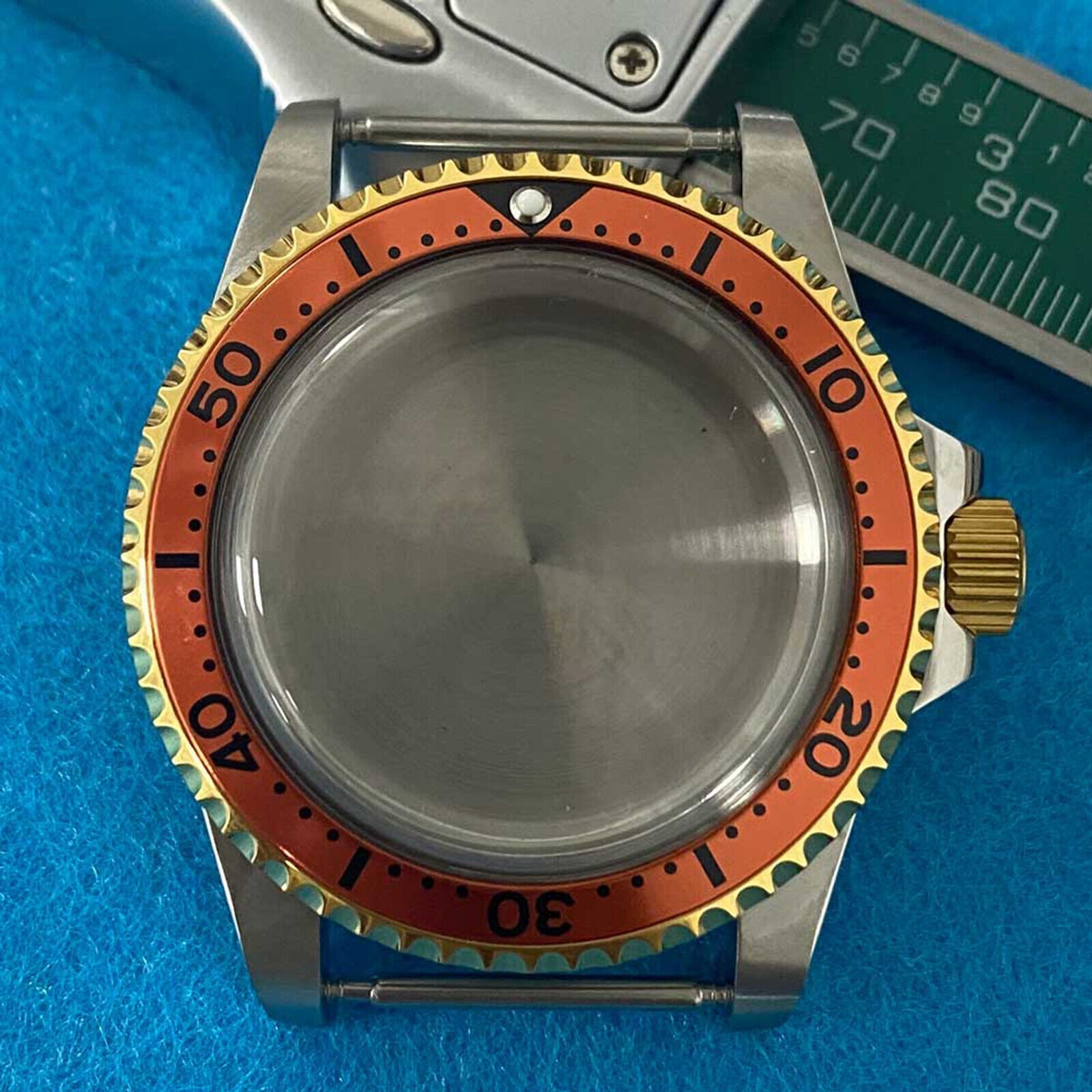 316L Metal Watch Case Golden Retro Shell 39.5mm for Japanese NH35/ NH36 Movement