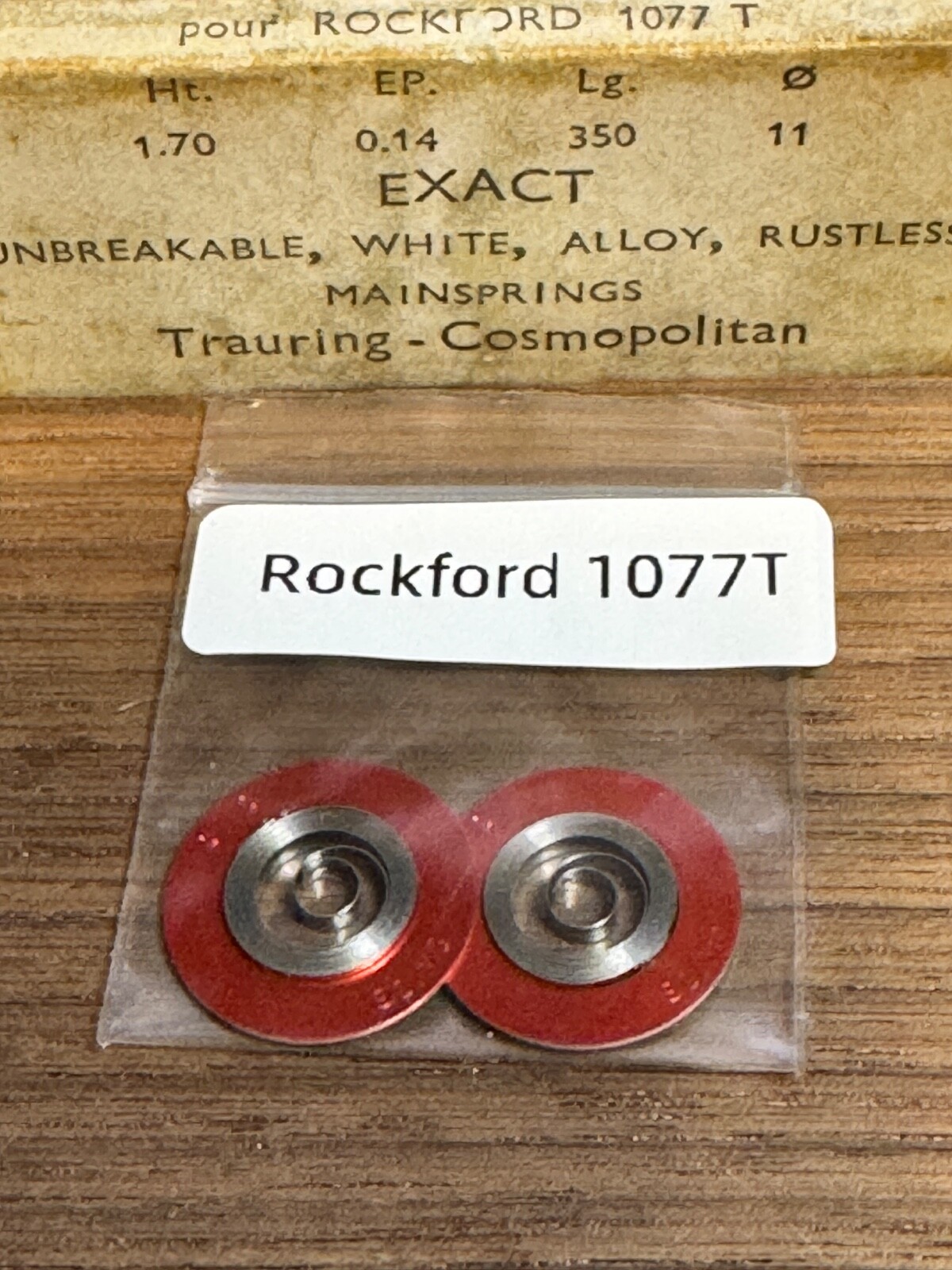 LOT X2 Rockford 0s 1077 T Mainspring pocket watch (EXACT) Alloy- NOS